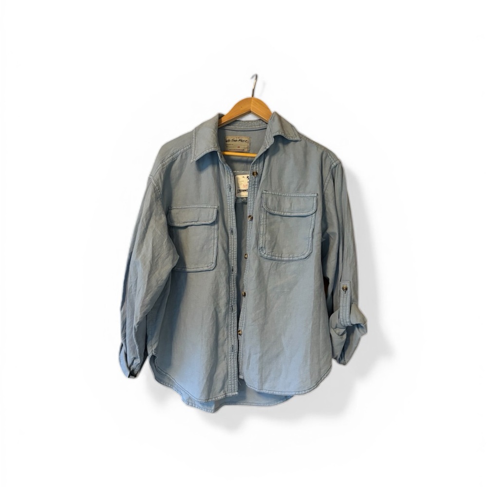 We The Free Light Blue Button Down Shirt